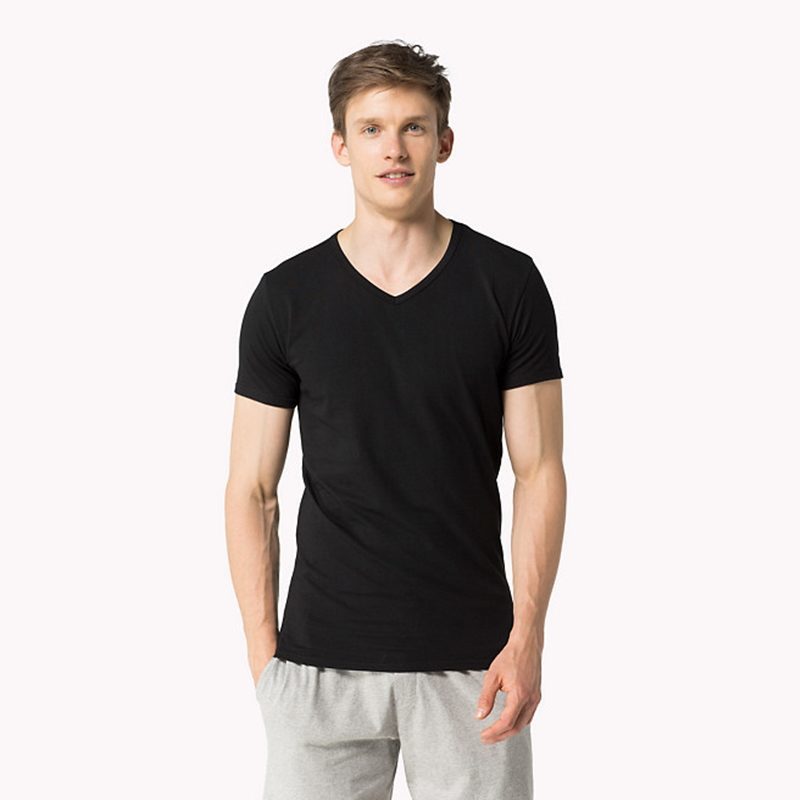 Camisetas interiores Tommy Premium negra - Varela Intimo