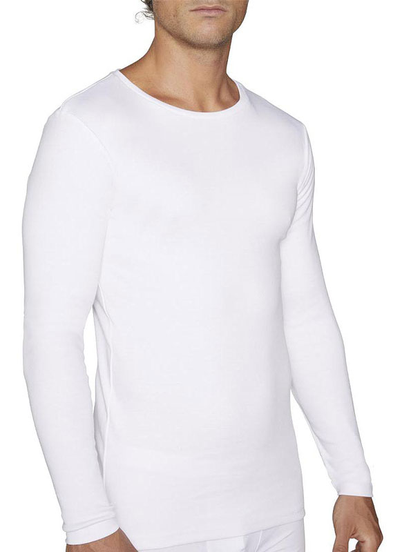 principalmente Maravilla Química Camiseta de felpa clásica en manga larga para hombre en color blanco -  Varela Intimo
