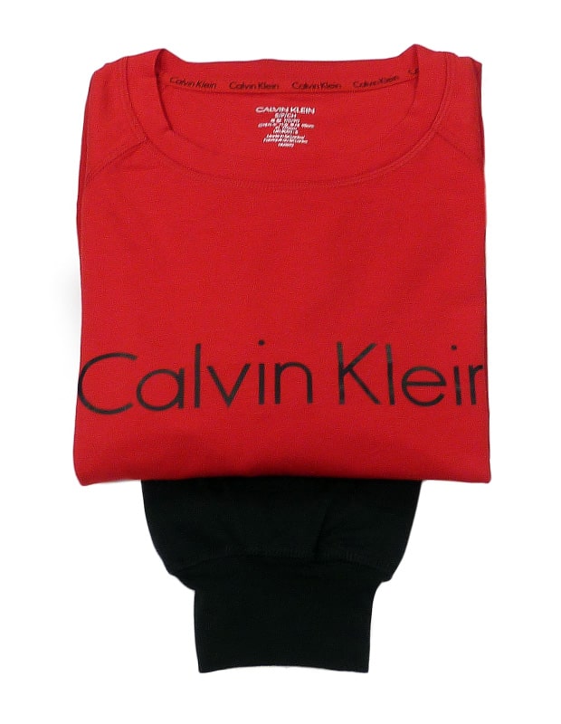 Trascendencia consenso ir de compras Pijama Hombre con puños en algodón de Calvin Klein rojo - Varela Intimo