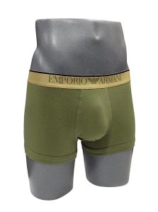 Boxer Emporio Armani en algodón en verde con dorado