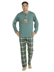 Pijama Pettrus Man afelpado en verde mod. furgo surfer