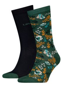 Pack de 2 pares de calcetines Levi´s con estampado vegetal en verde y negro