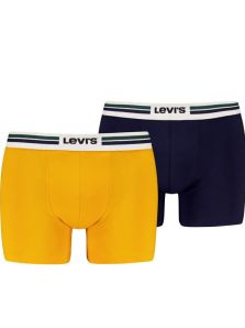 Pack 2 Boxers Levi´s amarillo y azul con cinturilla bicolor