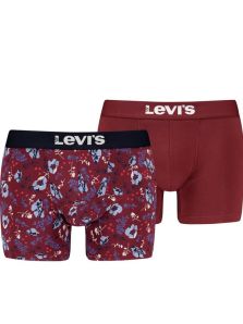 Pack 2 Boxers Levi´s en burdeos con estampado floral