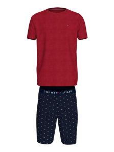 Pijama Tommy Hilfiger corto en algodón en rojo y azul